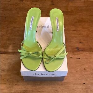 Charles David Women's Lime Green Heeled Sandals